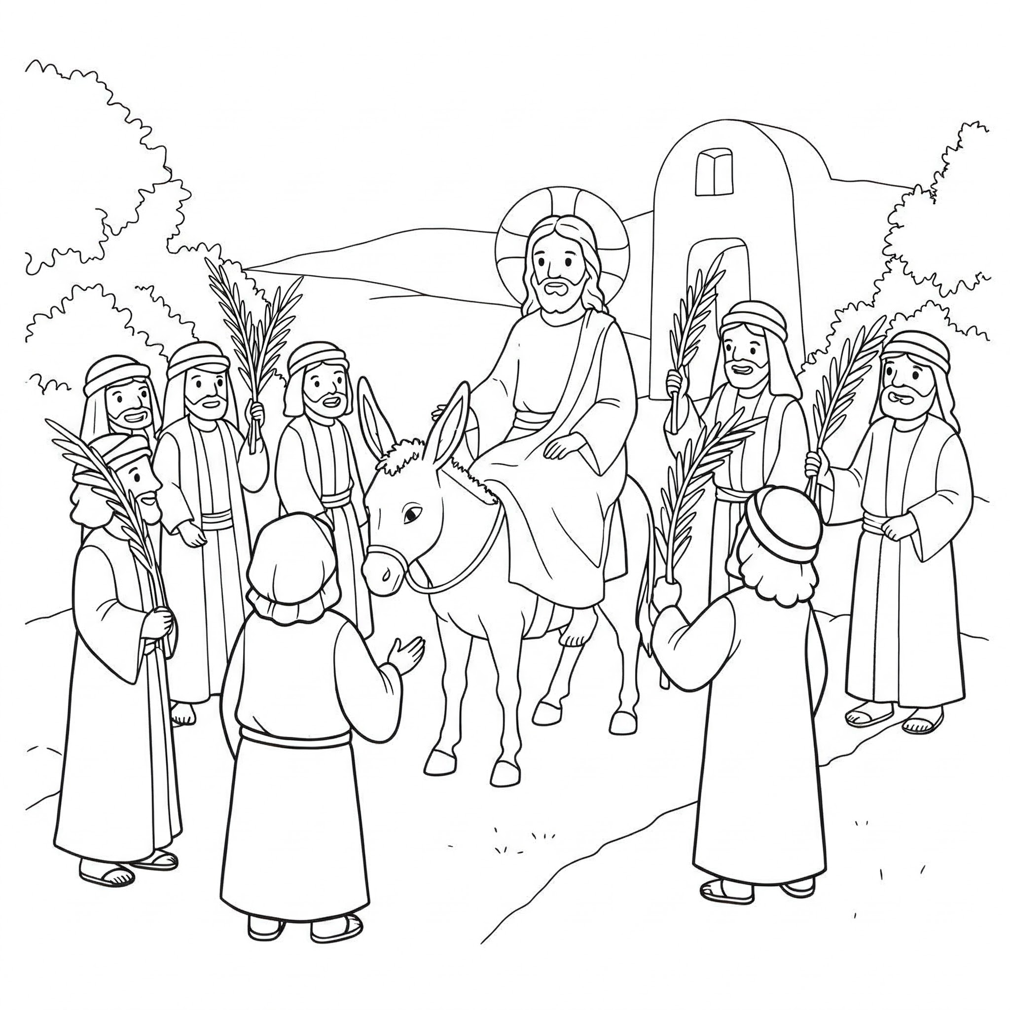 Domenica delle Palme da colorare thumbnail