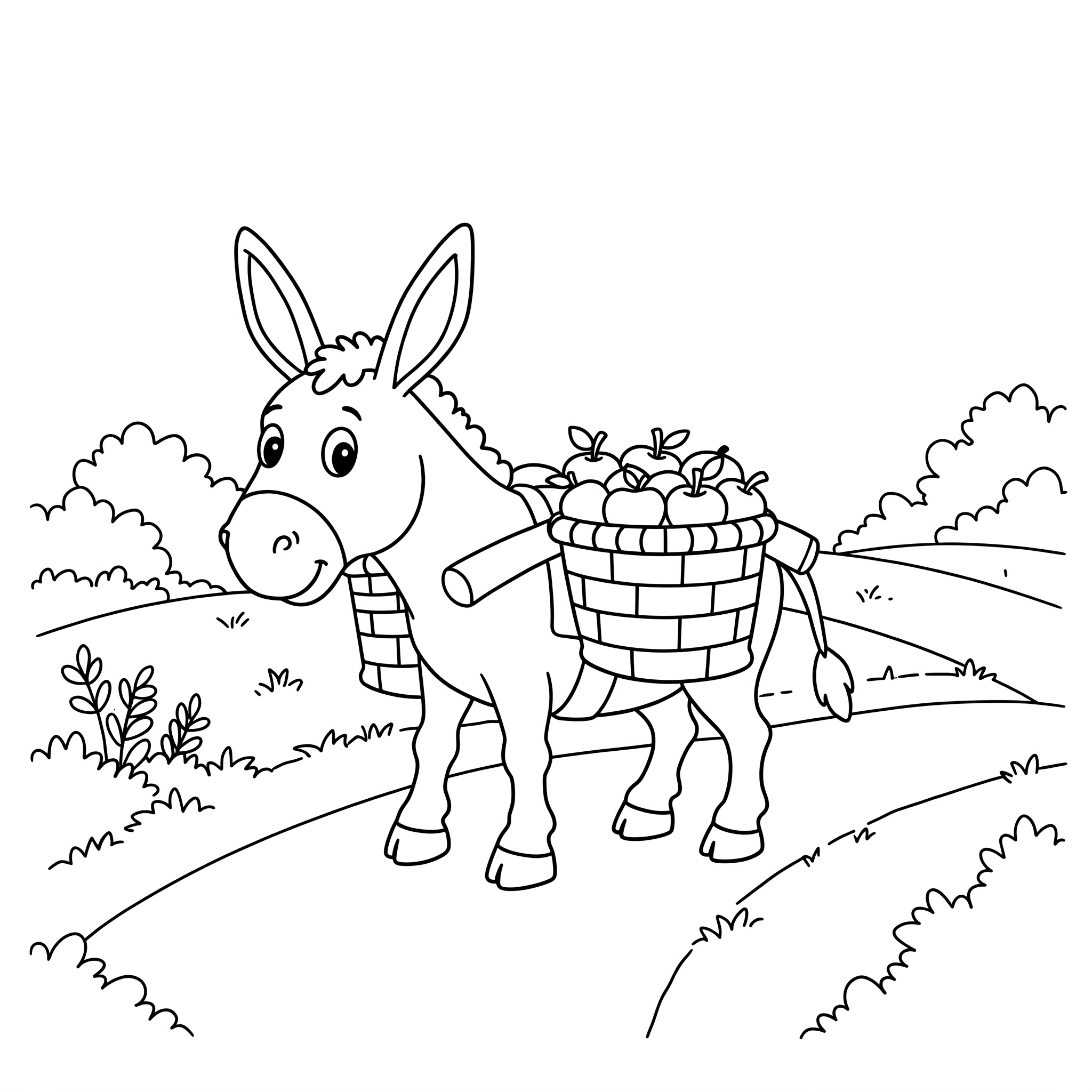 Asini 7 disegni di Asini da colorare per bambini