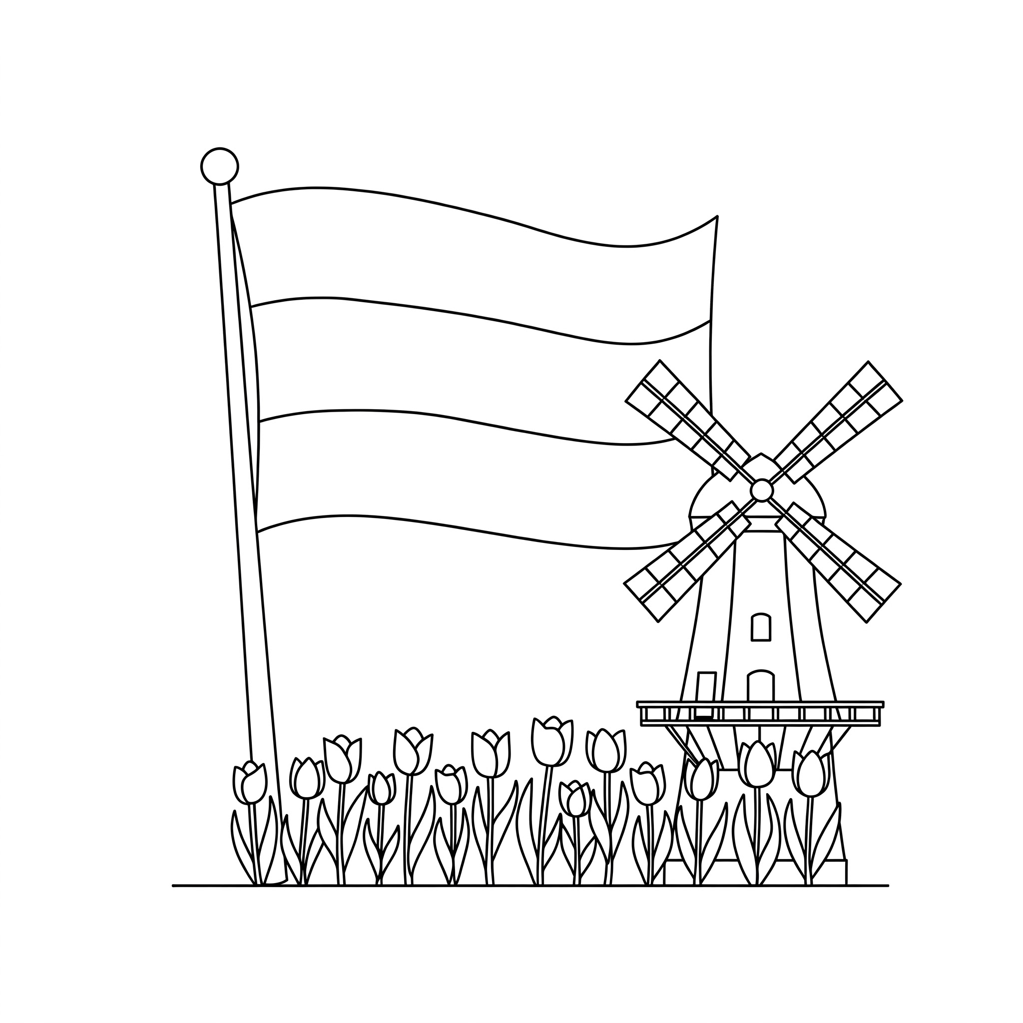 Bandiere 25 disegni da colorare Bandiera dei Paesi Bassi