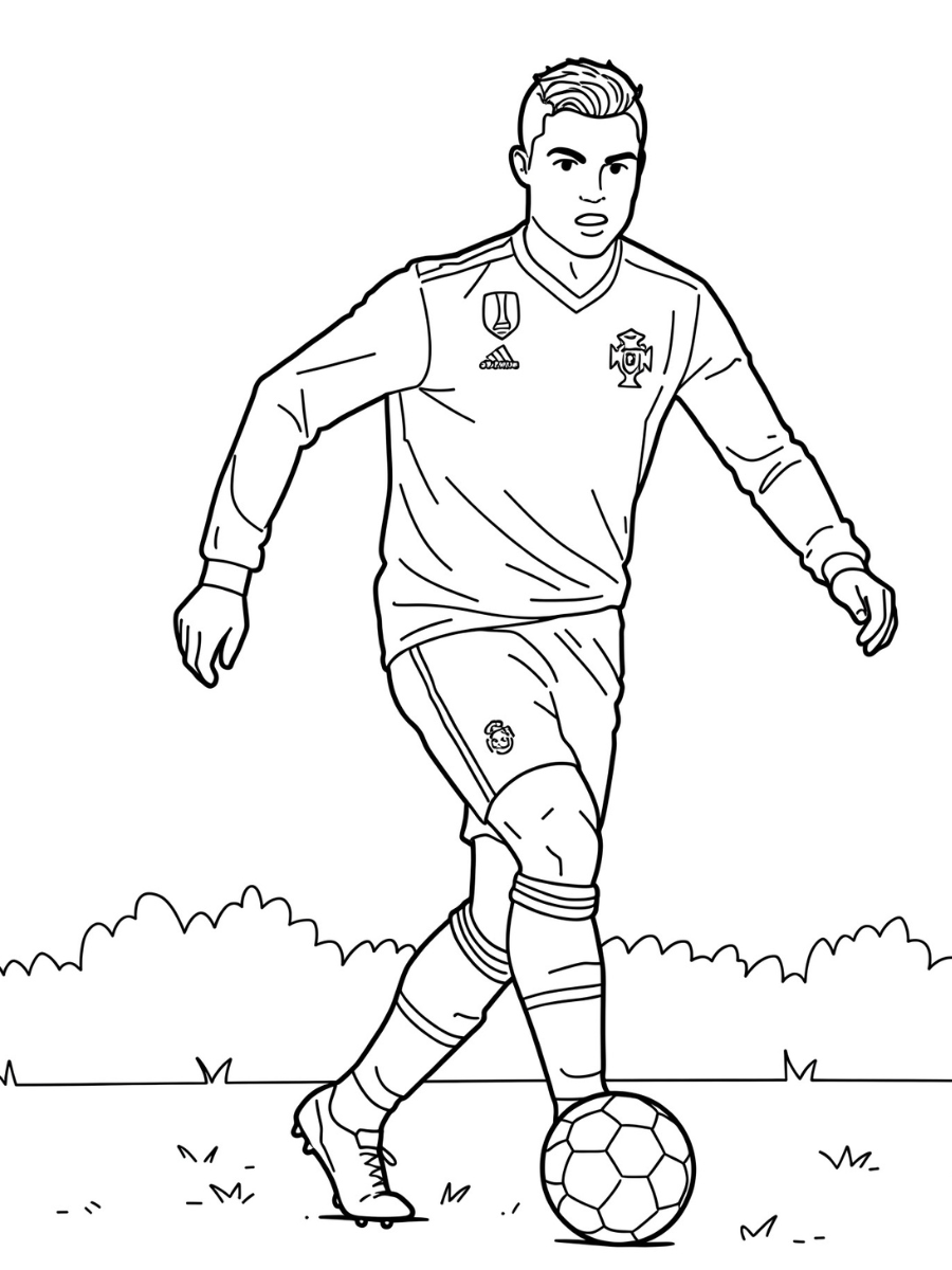 Cristiano Ronaldo 3 Cristiano Ronaldo disegno facile da colorare
