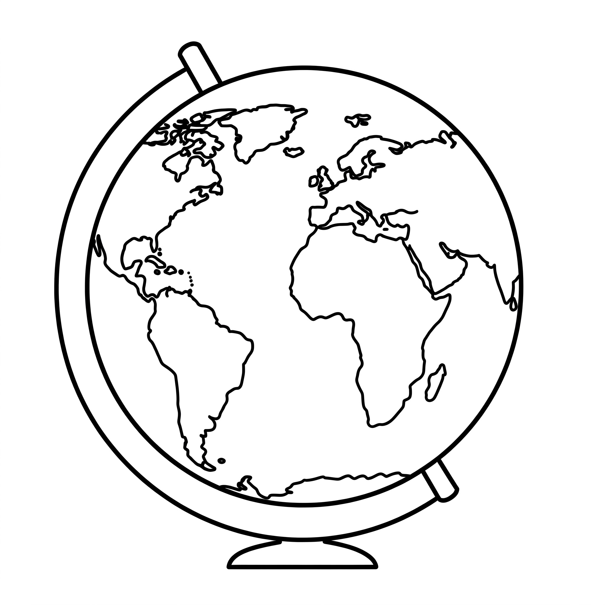Mappamondo 6 disegni di Mappamondo da colorare da stampare