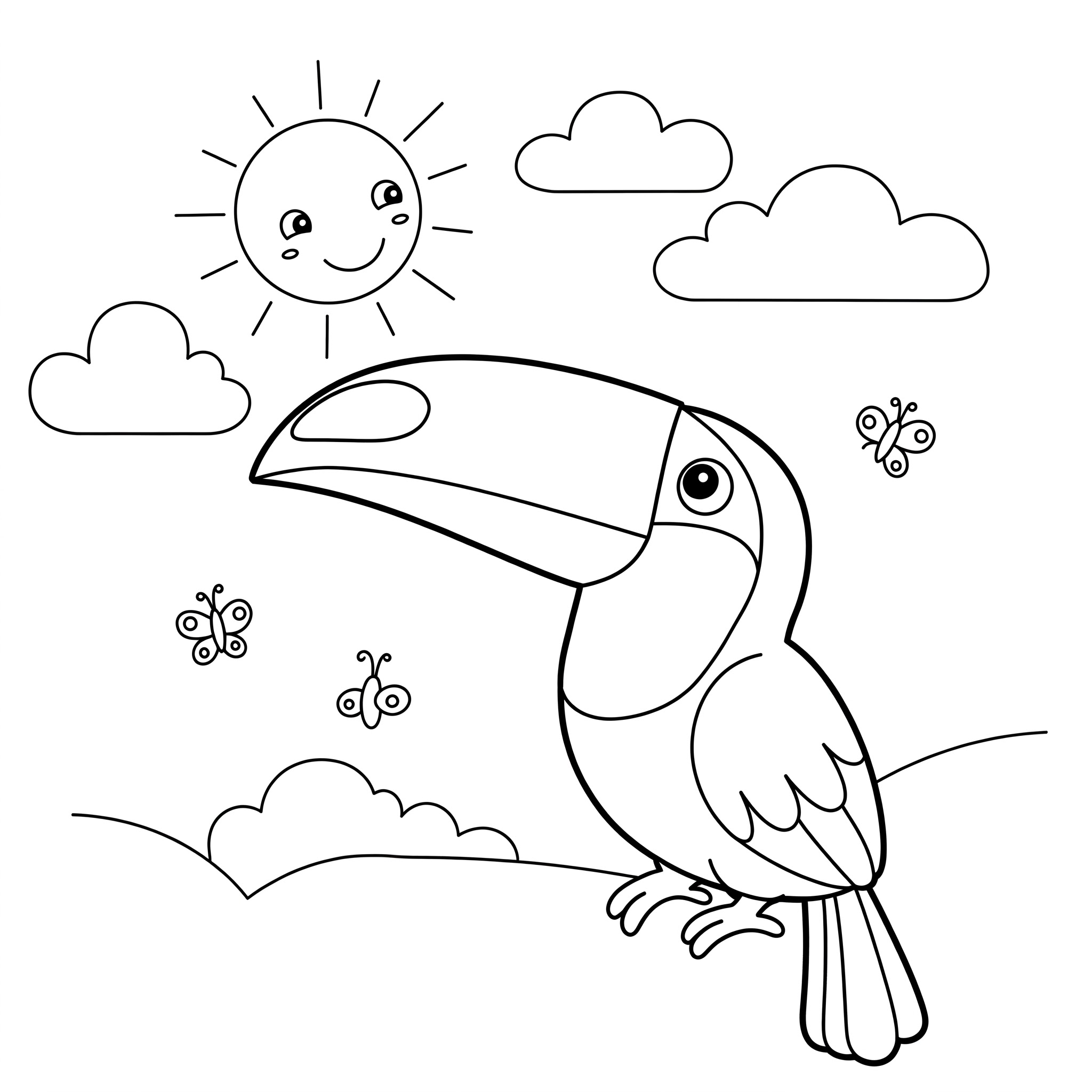 Tucano da stampare e colorare per bambini