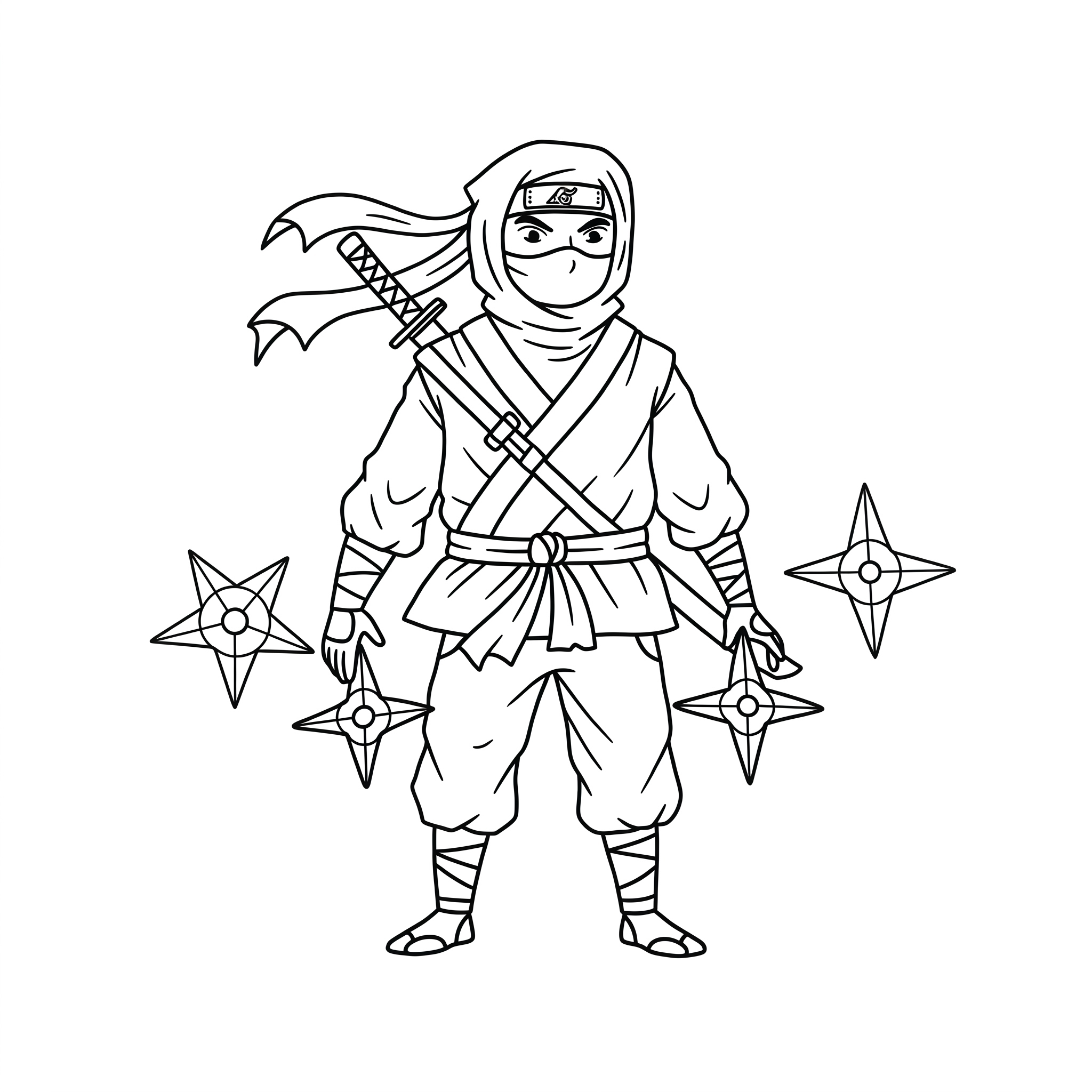 Ninja da colorare thumbnail