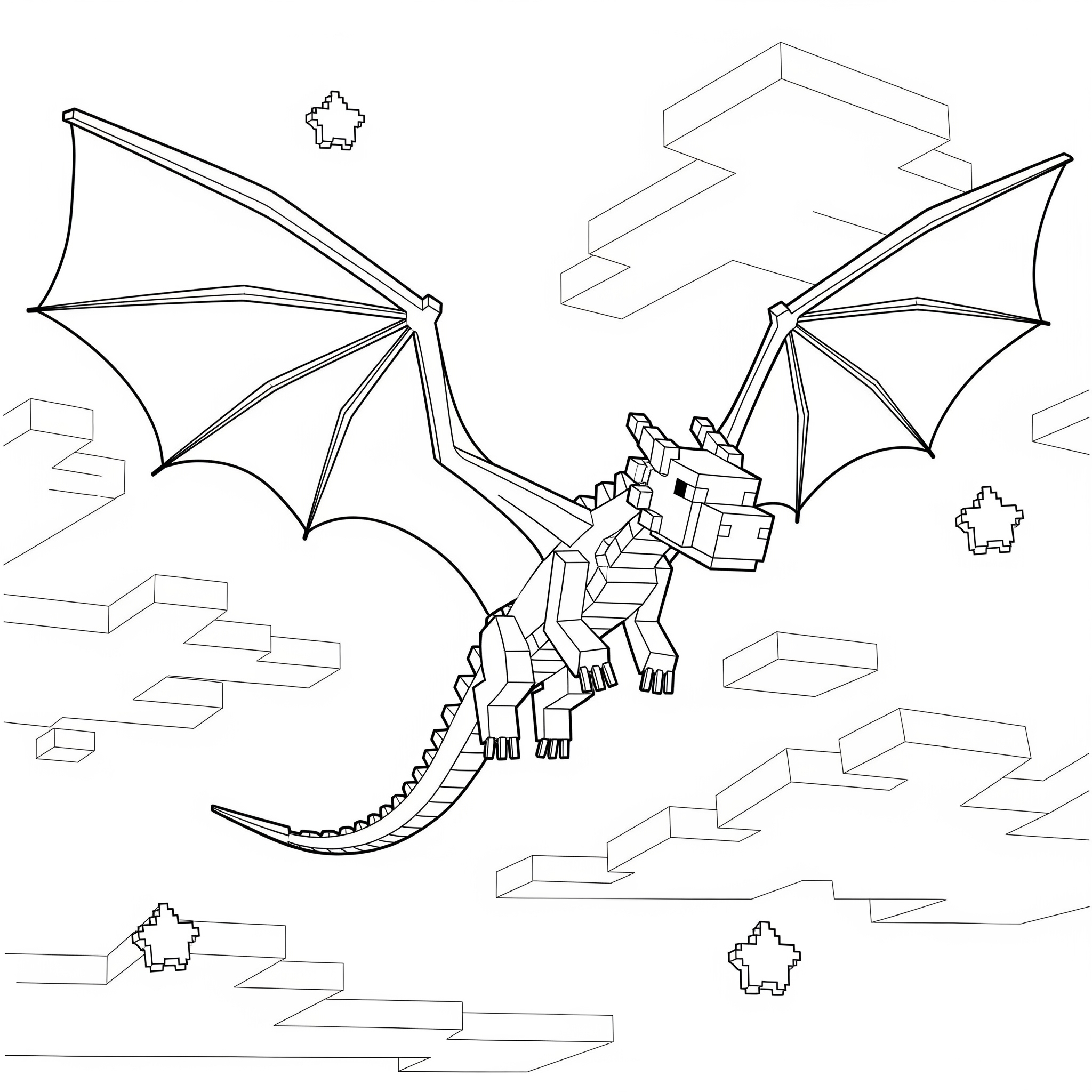 Ender Dragon 16 disegni da stampare e colorare Ender Dragon
