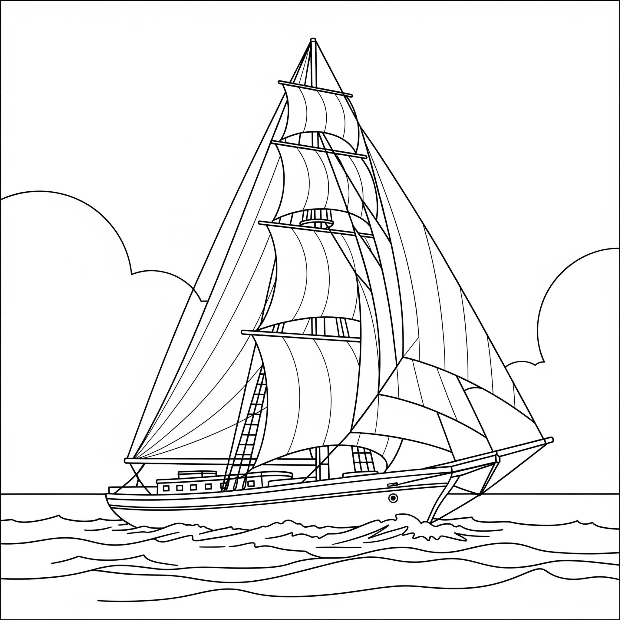 Barca a vela da colorare thumbnail
