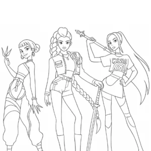 K-Pop Demon Hunters da colorare thumbnail