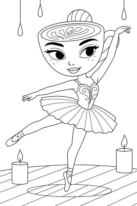 Ballerina Cappucina 11 Ballerina Cappucina disegno da colorare facile