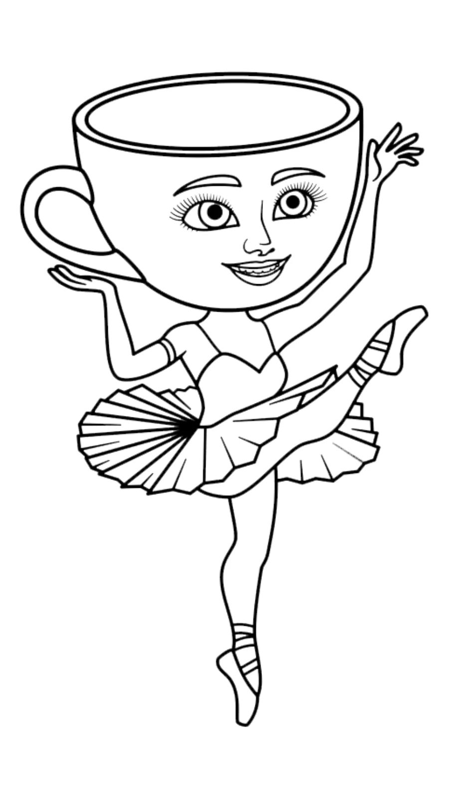 Ballerina Cappucina 2 stampe da colorare per bambini Ballerina Cappucina