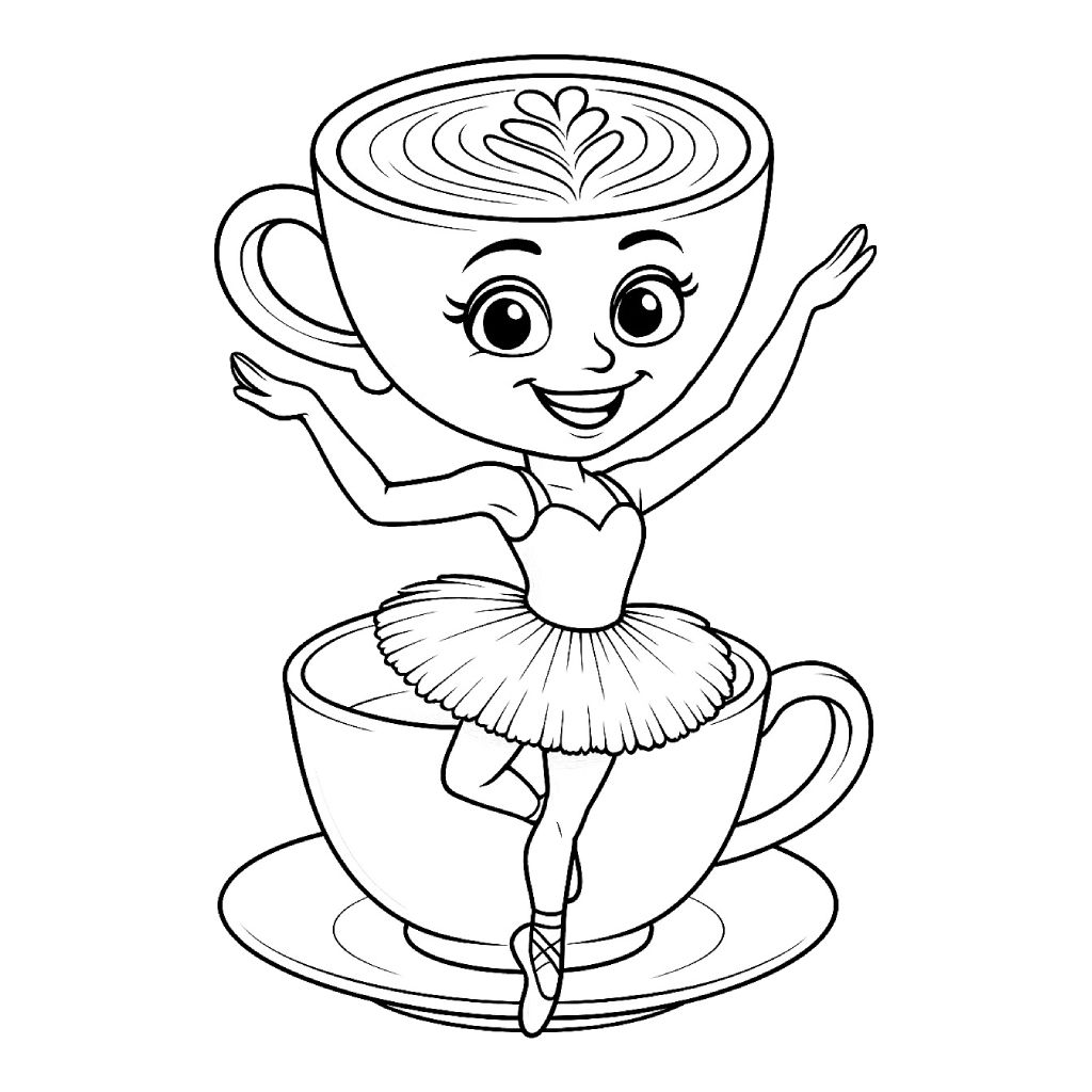 Ballerina Cappucina 3 Ballerina Cappucina da colorare a4