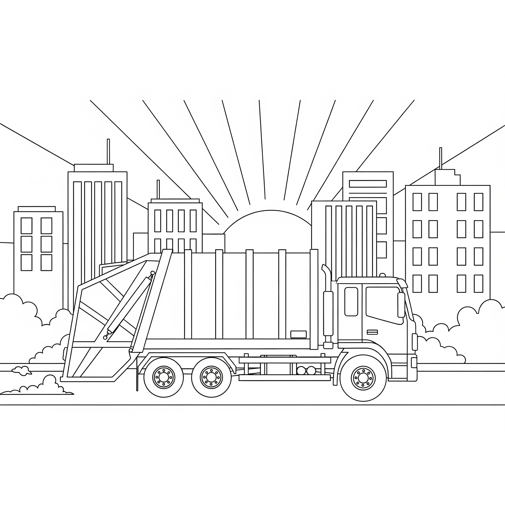 Camion della spazzatura 6 Camion della spazzatura disegno da colorare 1