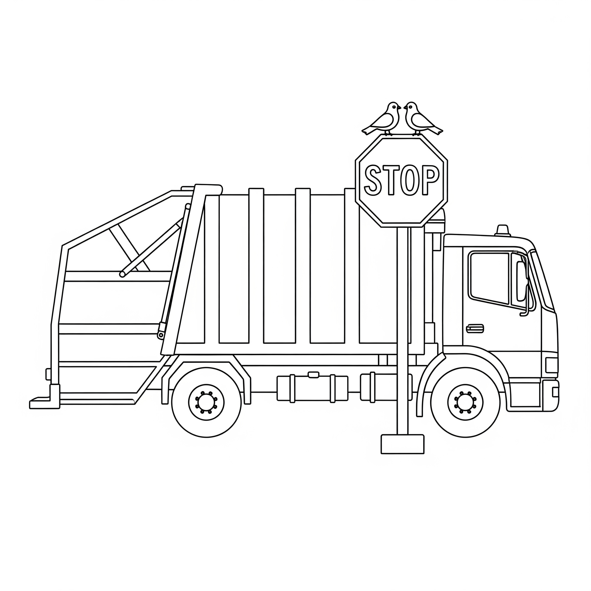 Camion della spazzatura 4 Camion della spazzatura disegno da colorare
