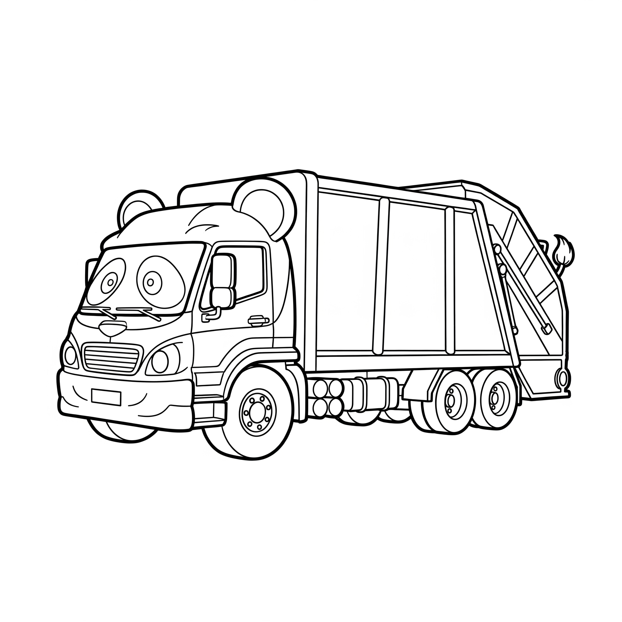 Camion della spazzatura 17 disegni facili di Camion della spazzatura da colorare