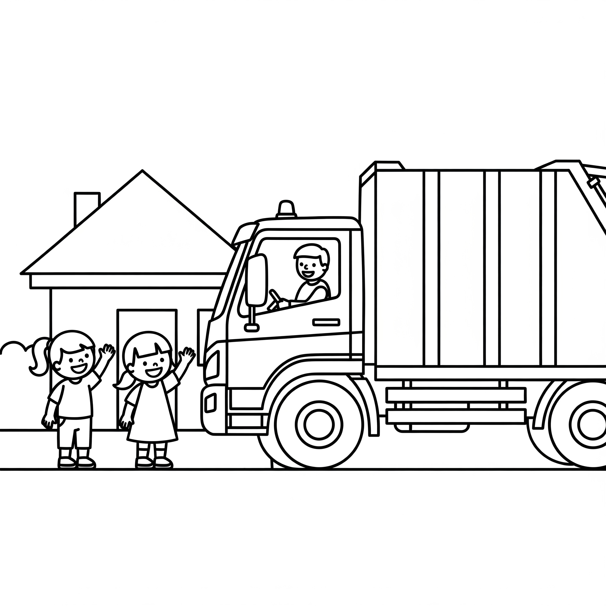 Camion della spazzatura 15 Camion della spazzatura da stampare e colorare per bambini