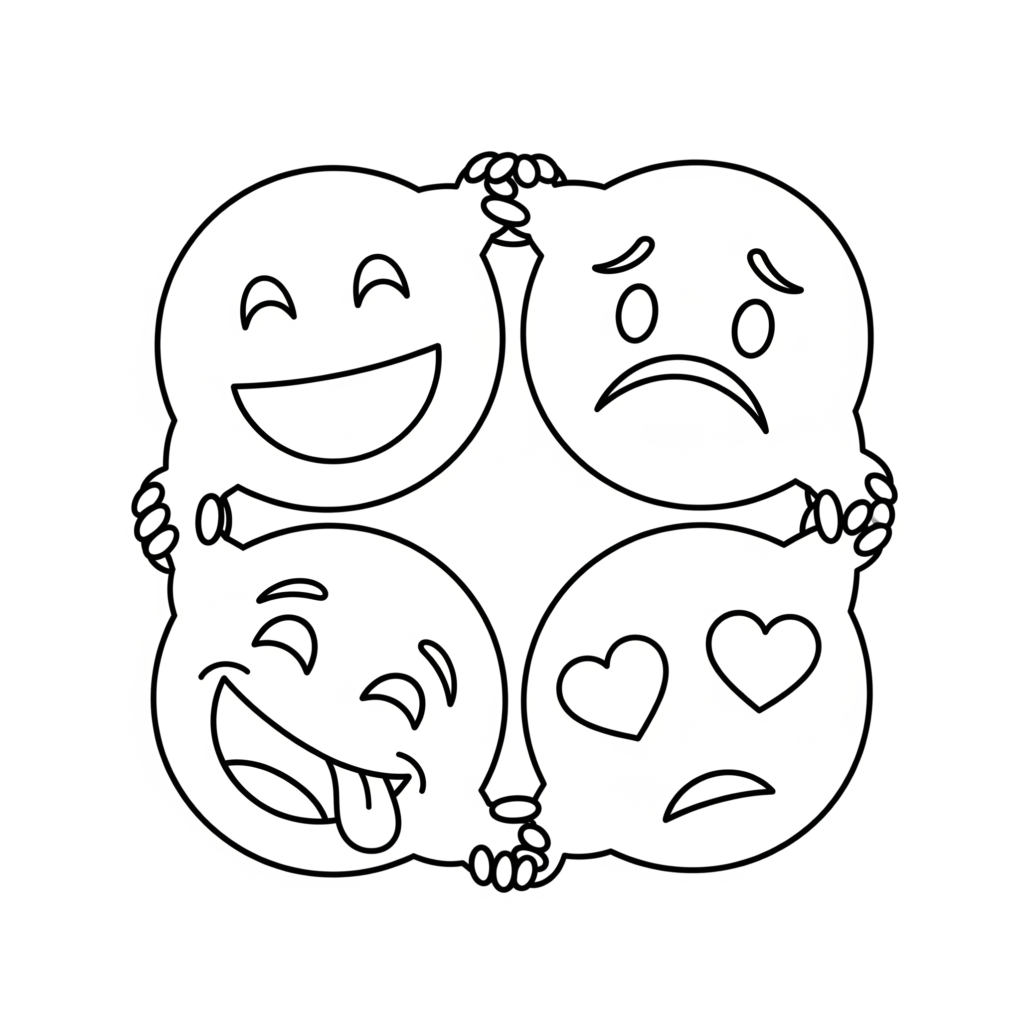 Emoji 14 stampe da colorare per bambini Emoji 1