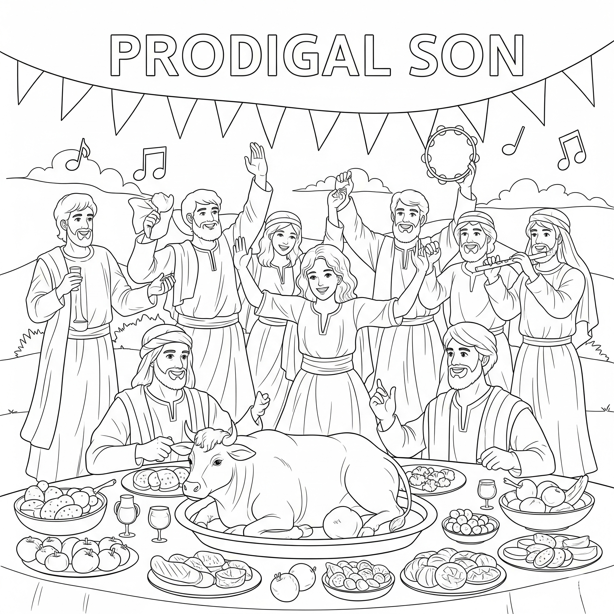 Figliol prodigo 4 Figliol prodigo disegno facile da colorare