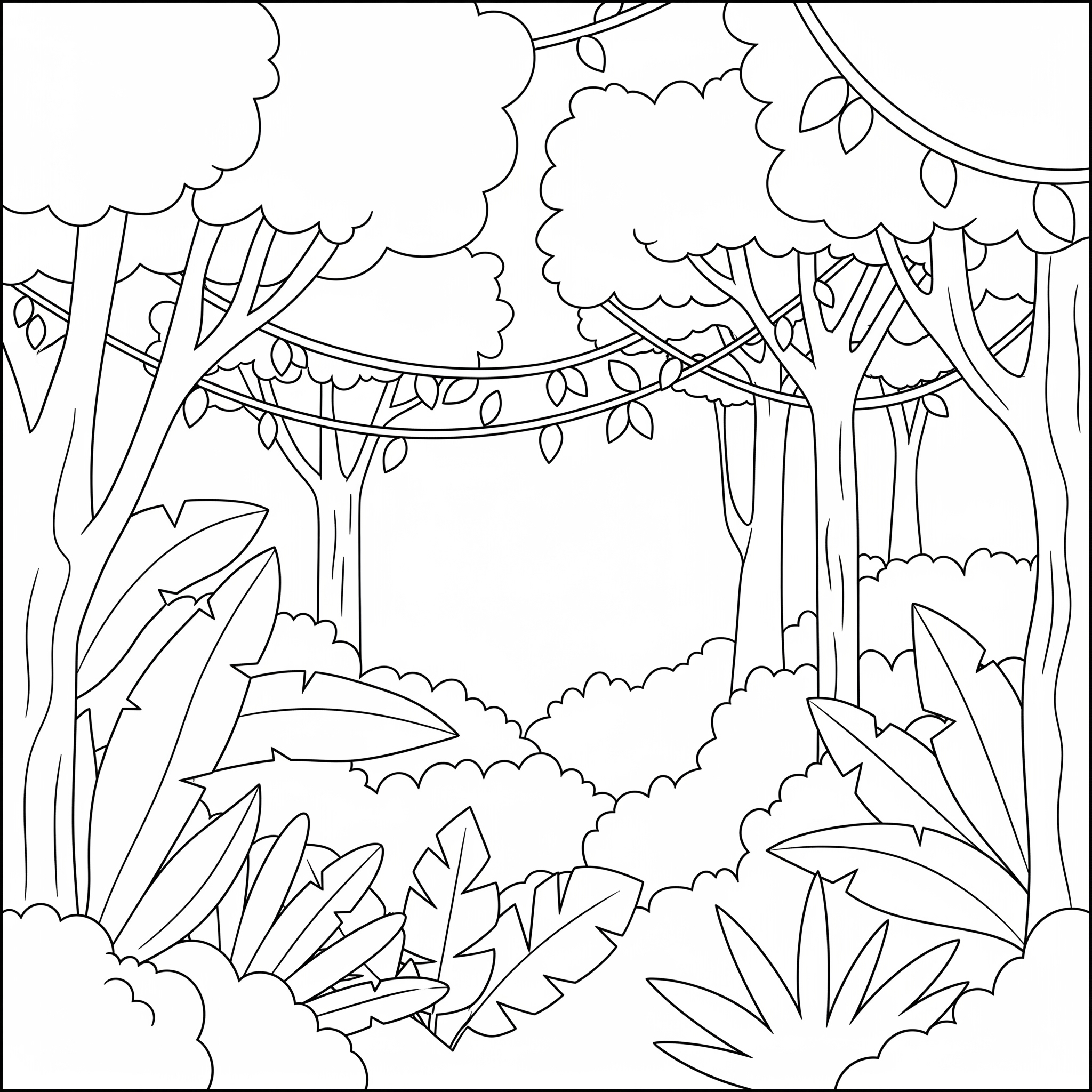 Foresta pluviale 7 Foresta pluviale immagini da colorare per bambini