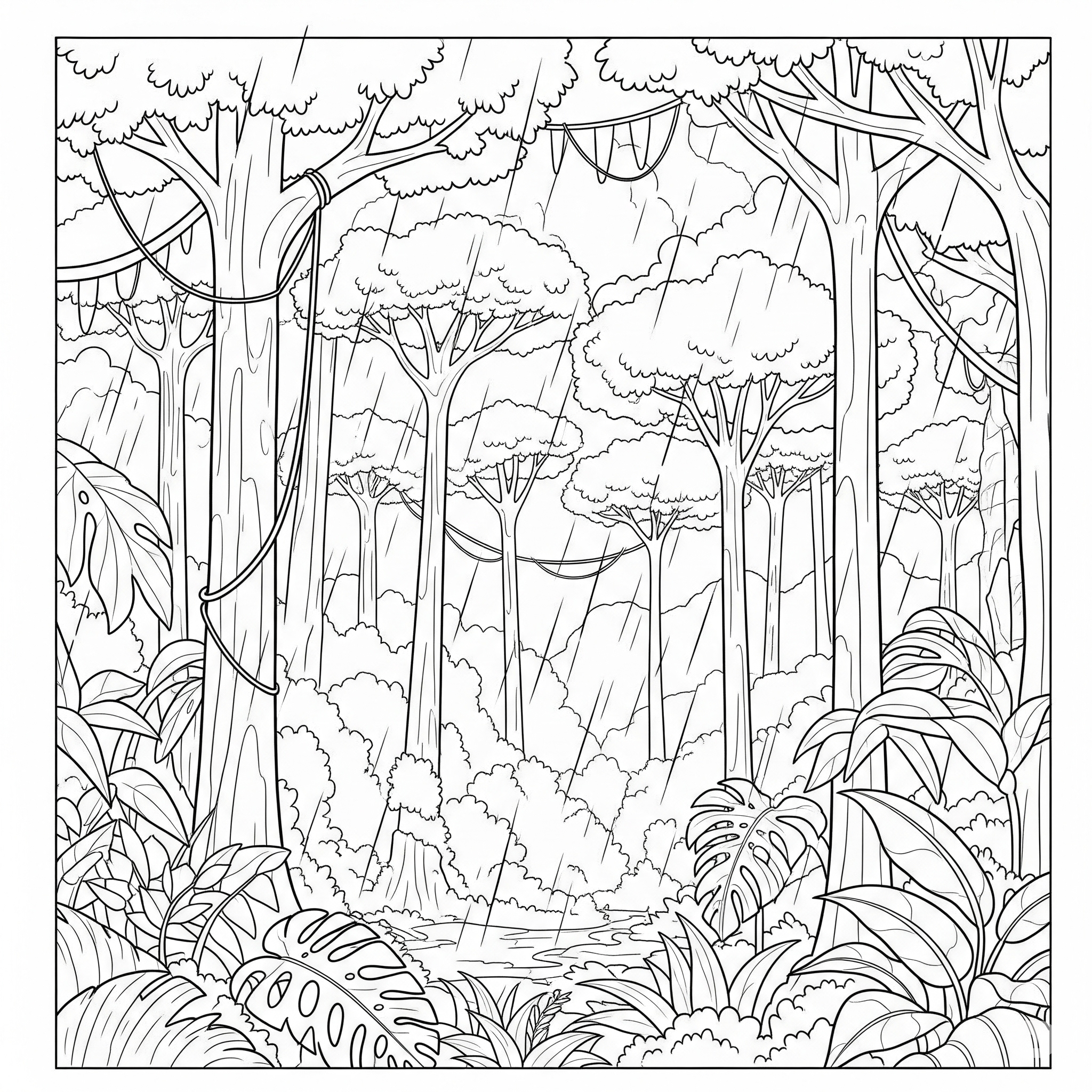 Foresta pluviale 17 stampe da colorare per bambini Foresta pluviale