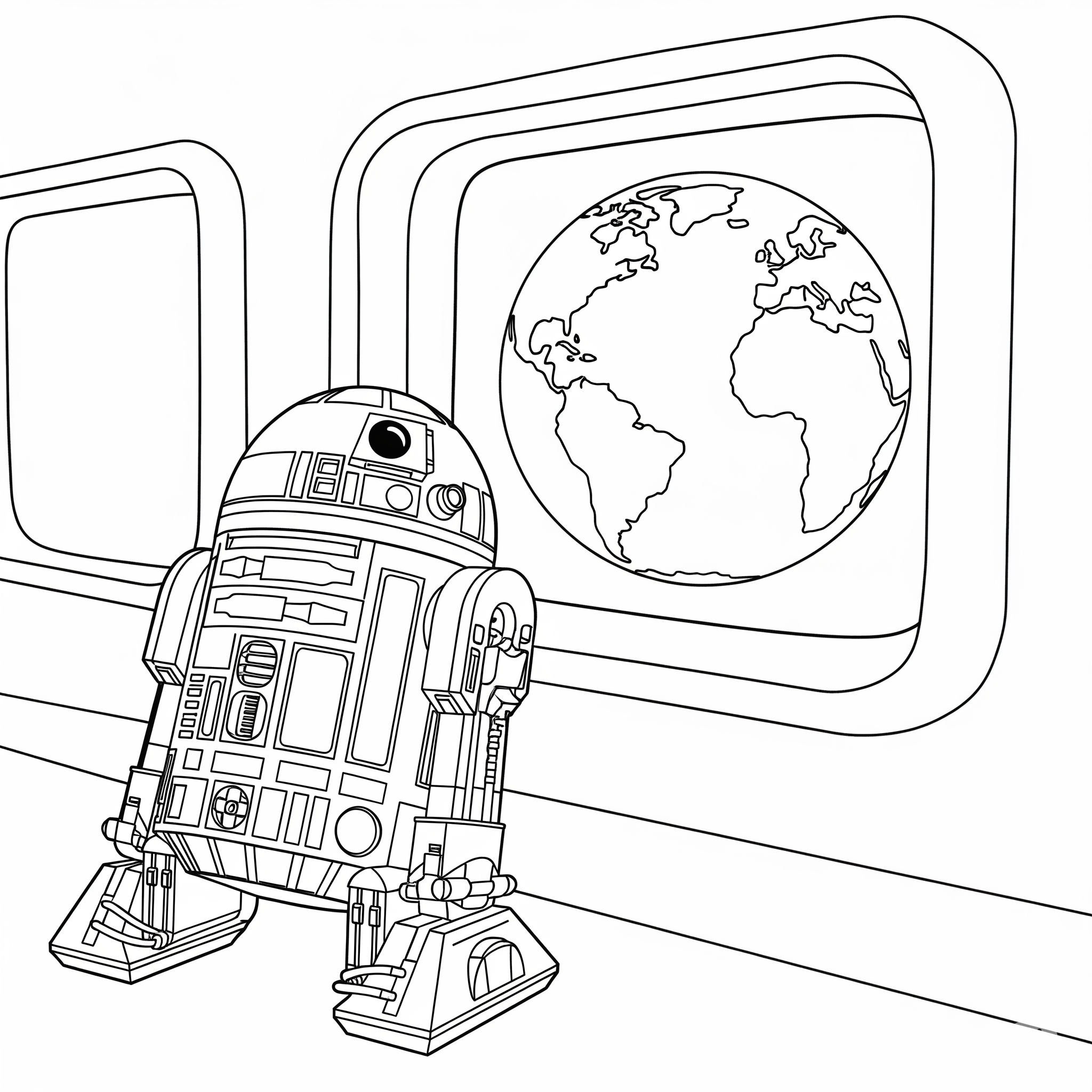 R2D2 9 disegni R2D2 da colorare