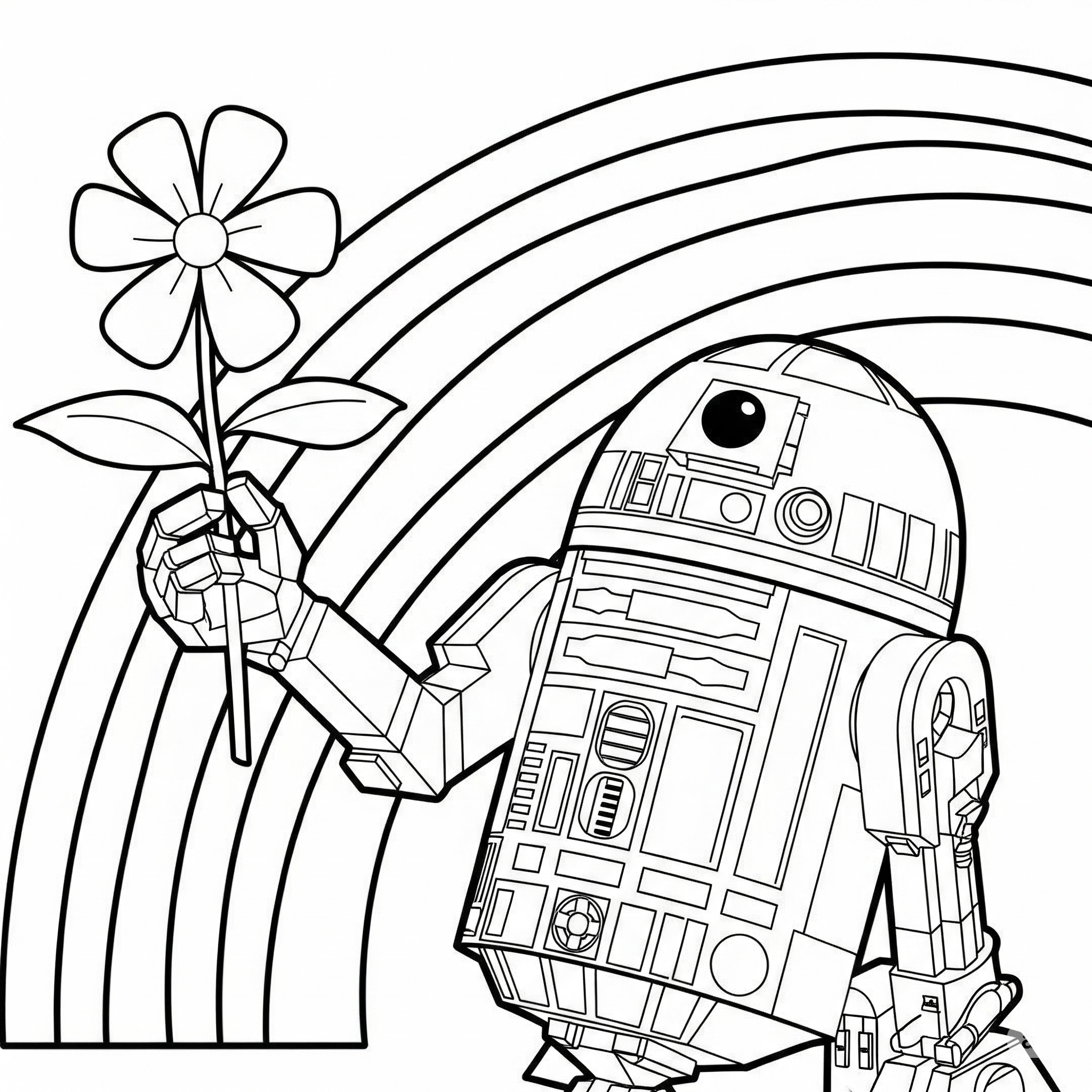 R2D2 5 R2D2 disegno facile da colorare