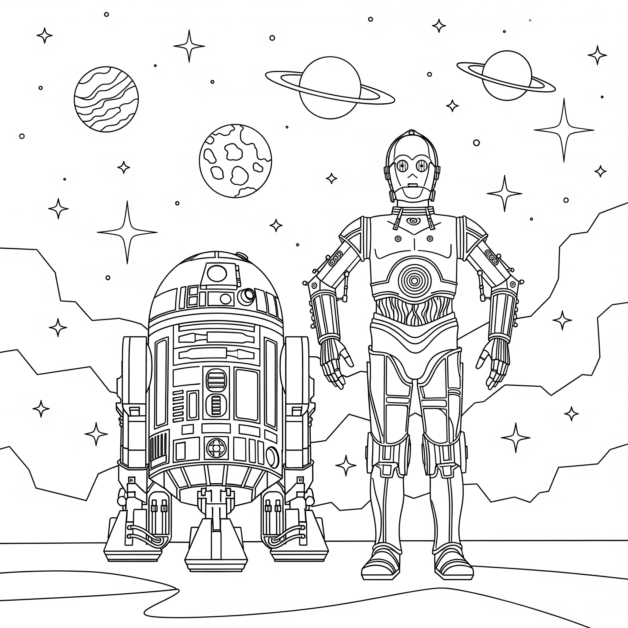 R2D2 2 foto R2D2 da colorare