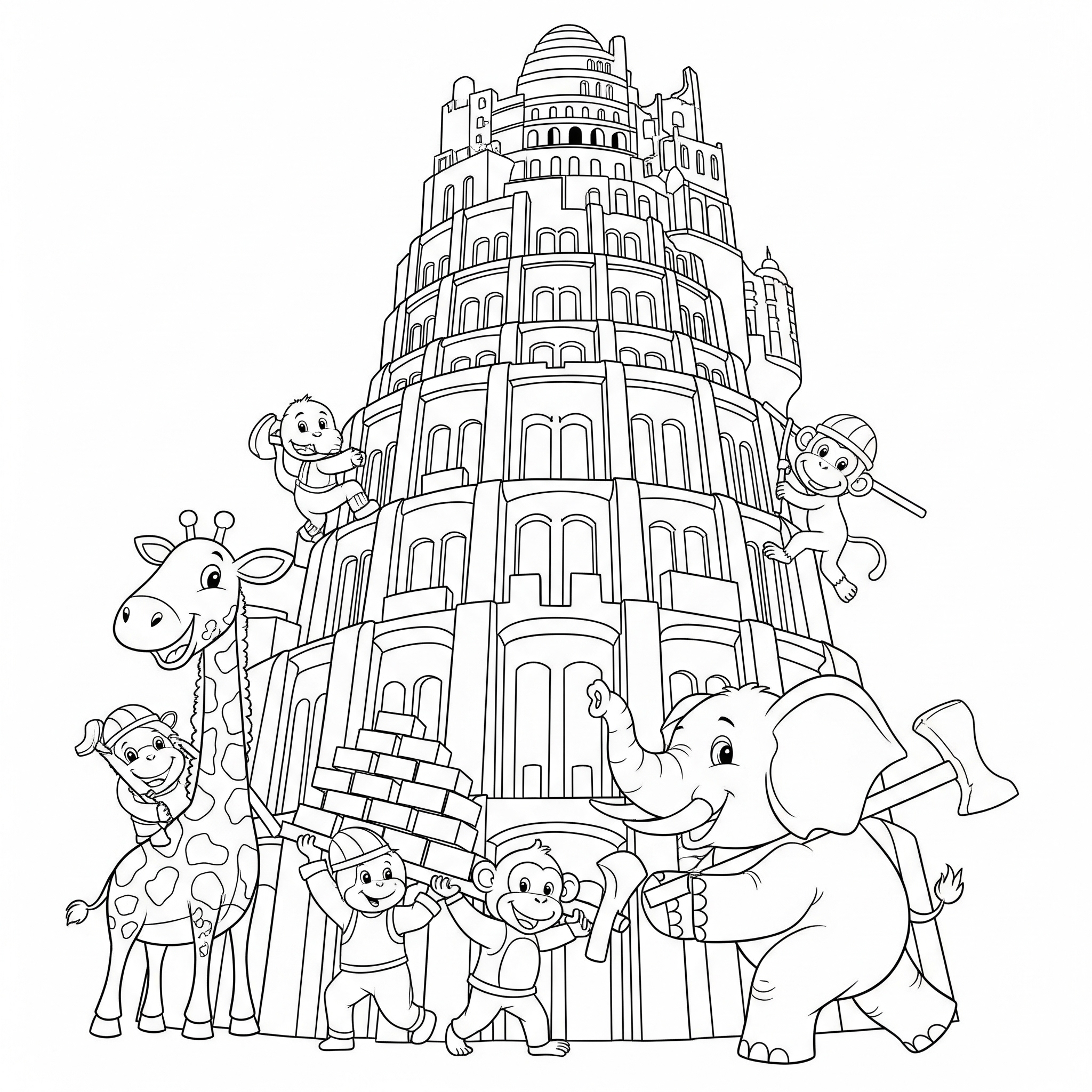 Torre di Babele 19 disegni da colorare per bambini pdf Torre di Babele