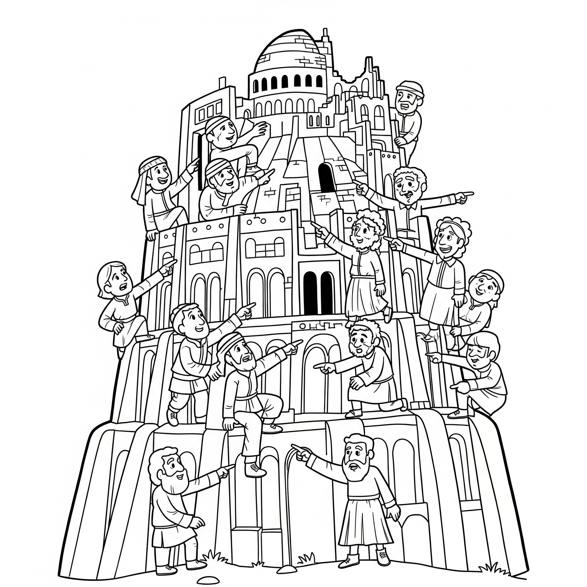 Torre di Babele 3 disegni di Torre di Babele da colorare da stampare