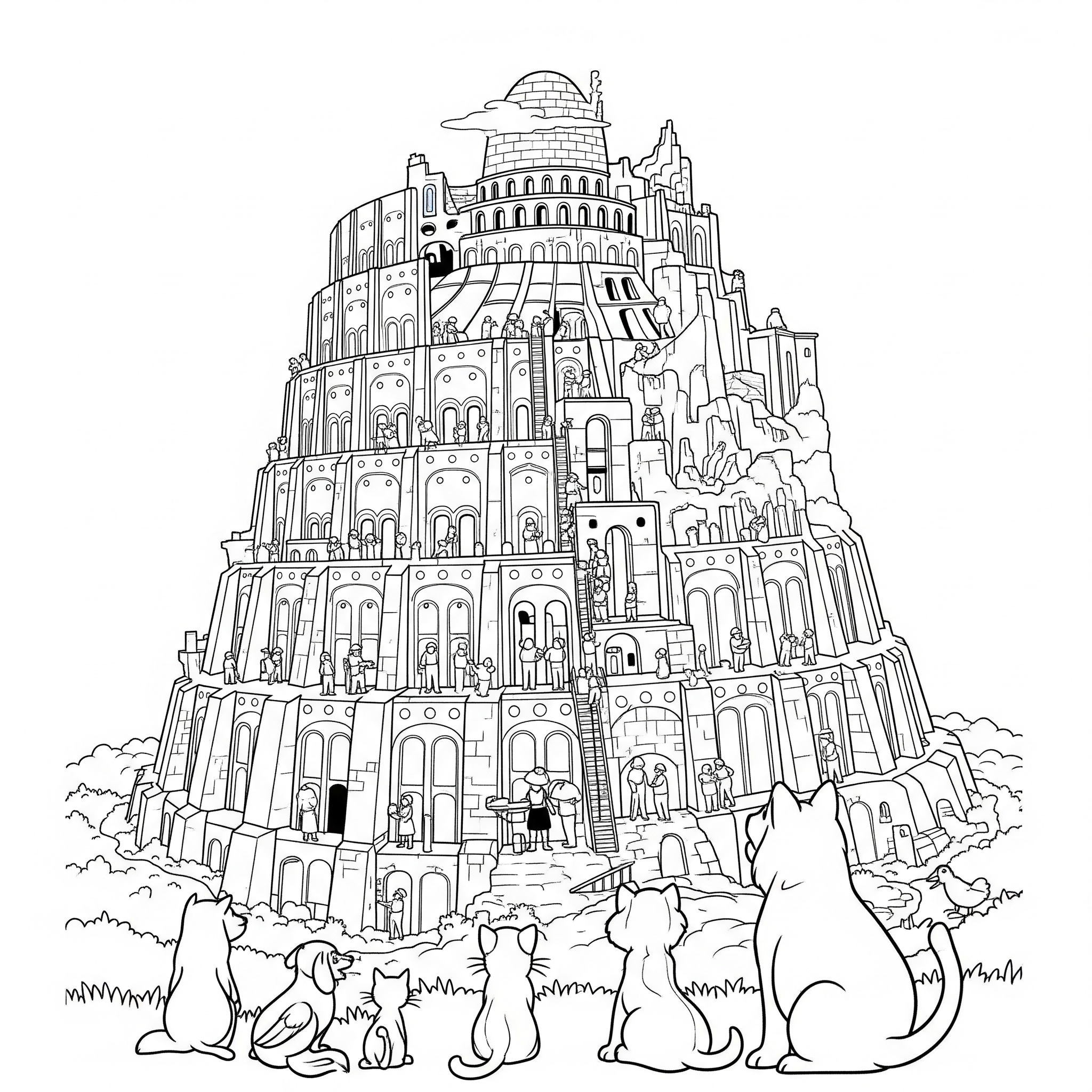 Torre di Babele 13 Torre di Babele disegno da colorare facile
