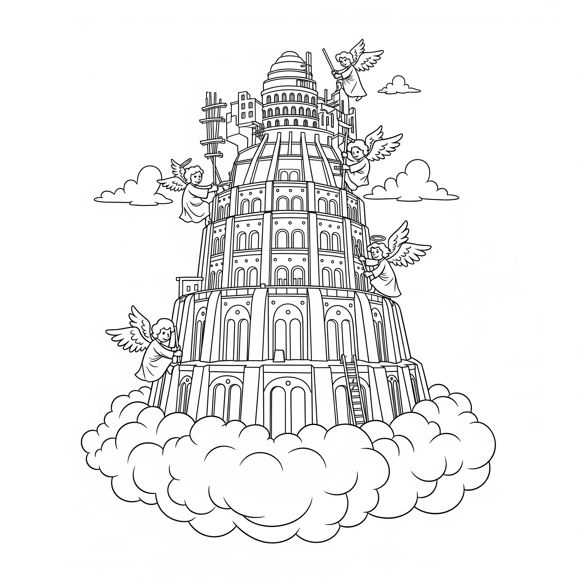 Torre di Babele 12 pdf stampare Torre di Babele da colorare