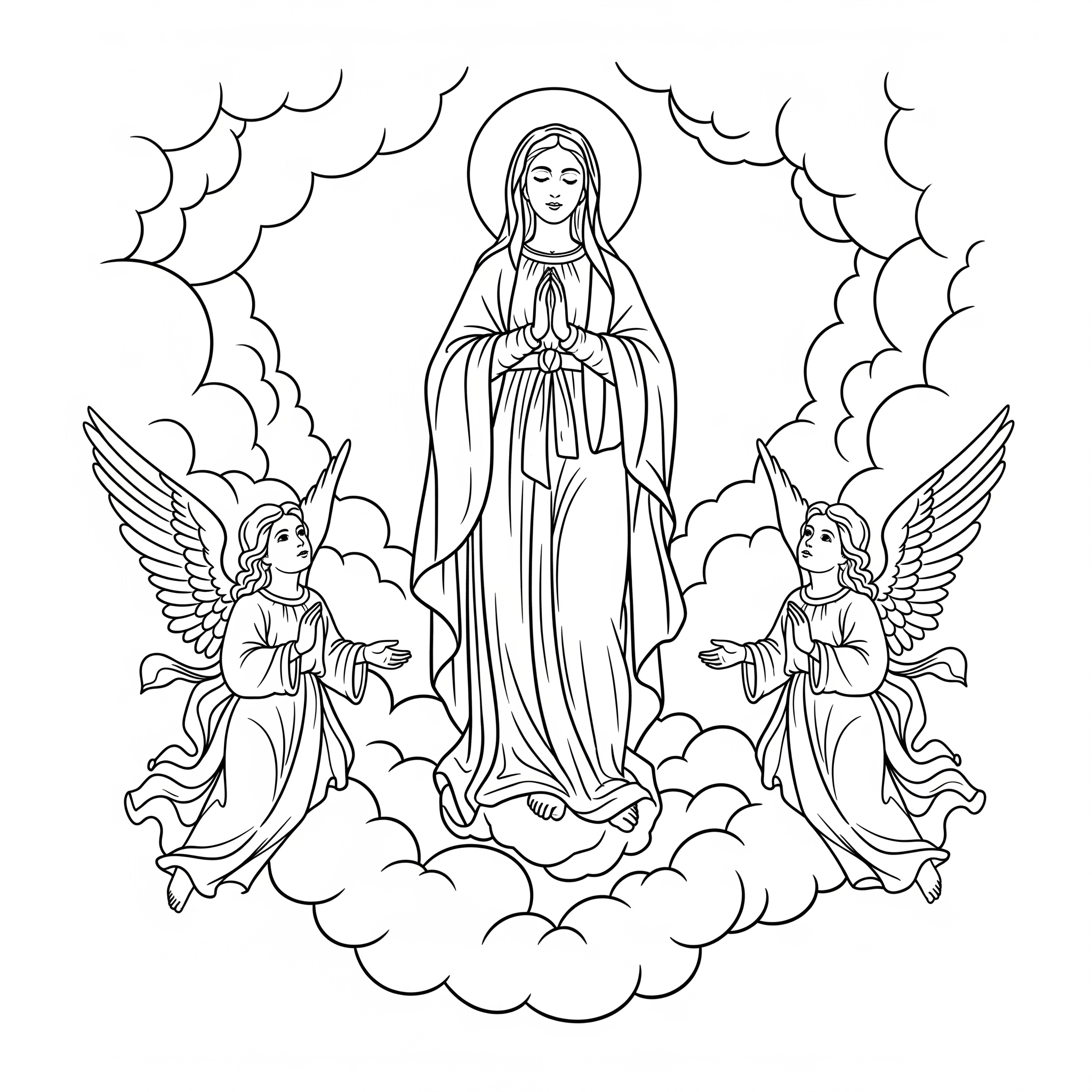 Assunzione di Maria da colorare thumbnail