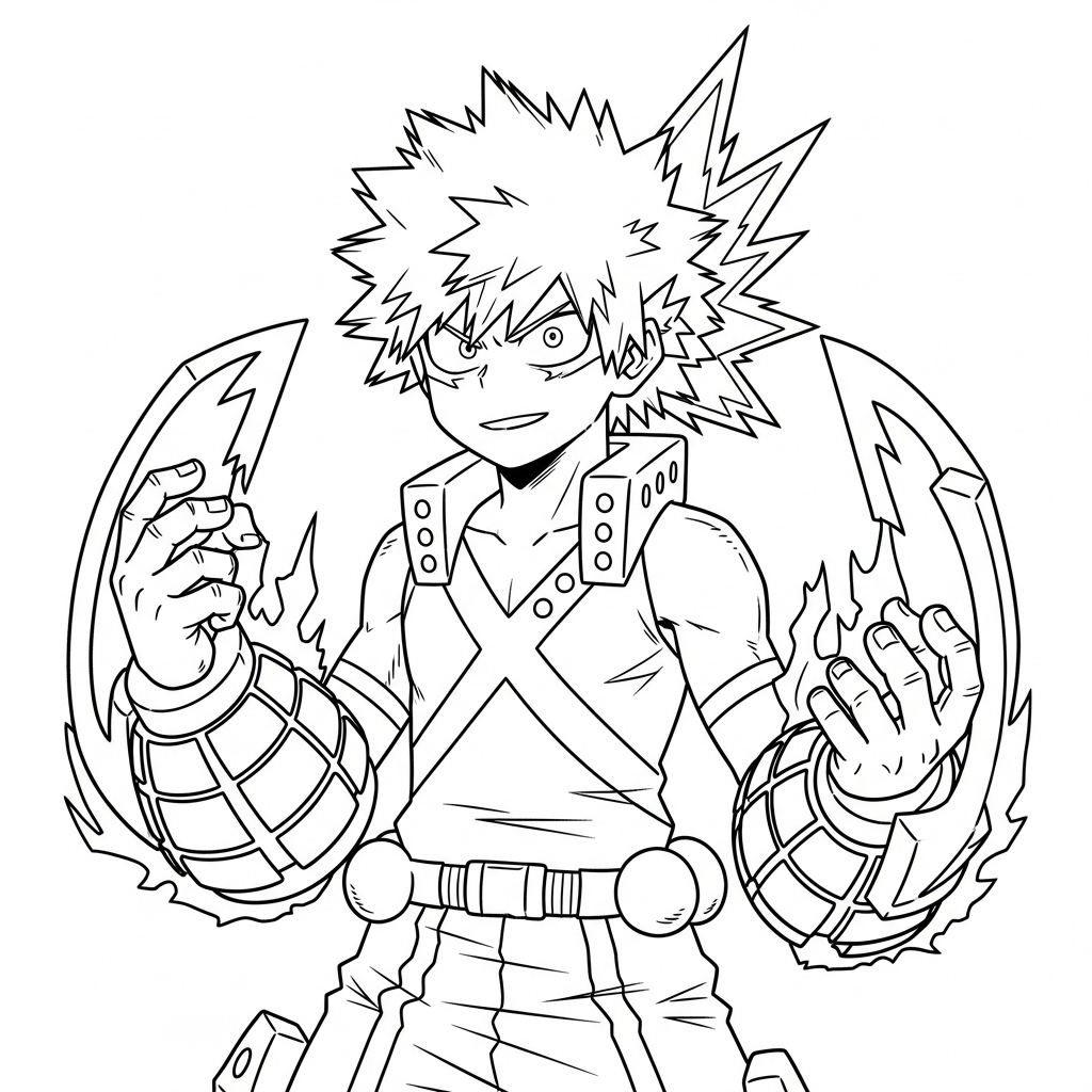 Katsuki Bakugo da colorare thumbnail