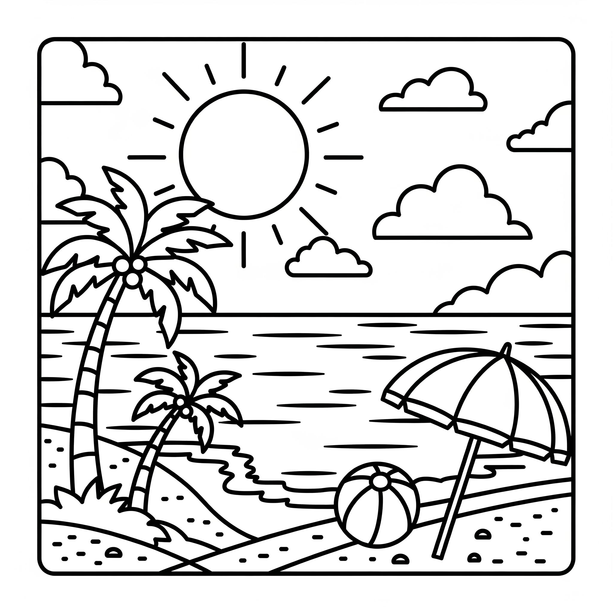 Spiaggia da colorare thumbnail