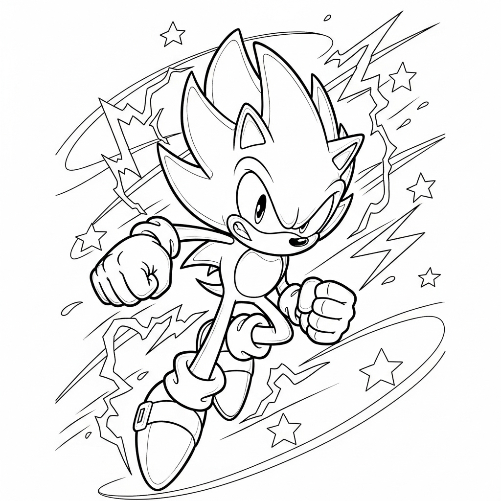 Super Sonic da colorare thumbnail