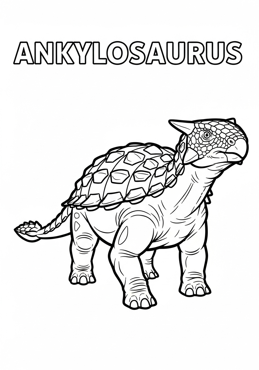 Ankylosaurus 19 disegni facili di Ankylosaurus da colorare