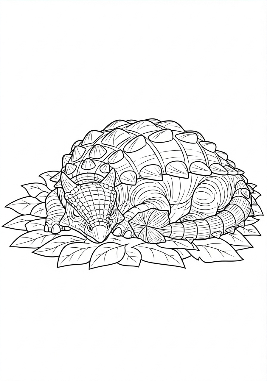 Ankylosaurus 8 Ankylosaurus disegno facile da colorare