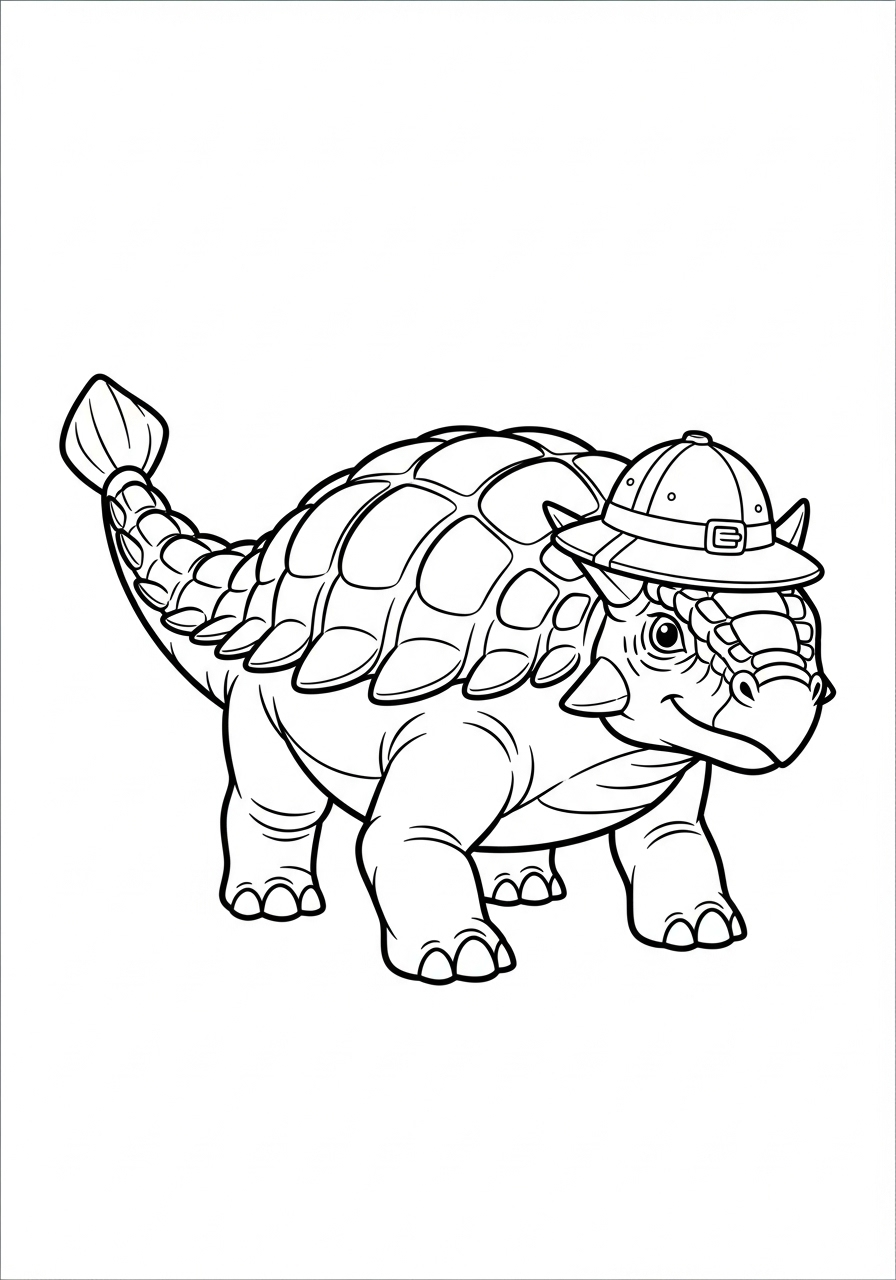 Ankylosaurus 7 da colorare Ankylosaurus disegno facile bambini