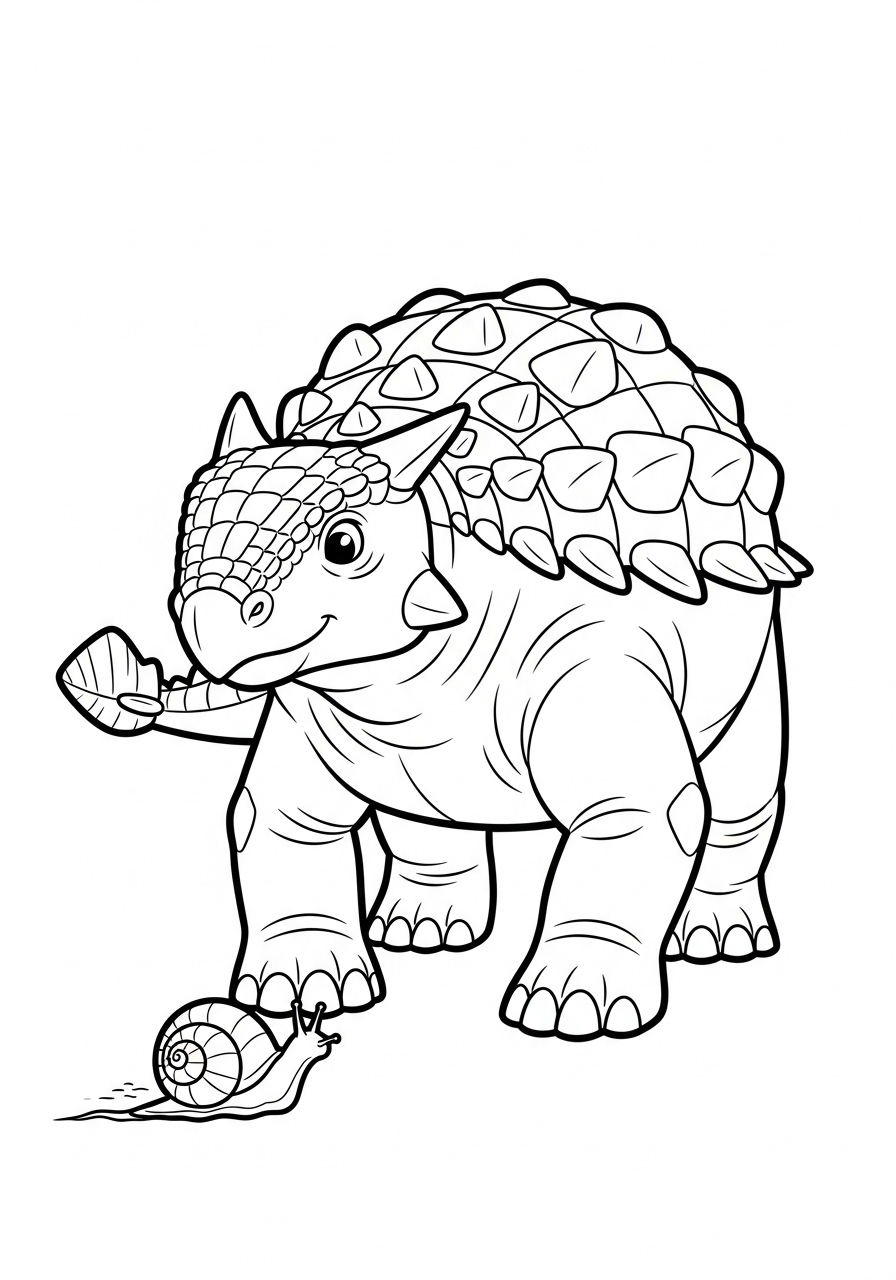 Ankylosaurus 3 disegni da colorare gratis per bambini di Ankylosaurus