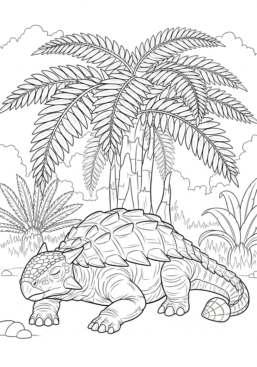 Ankylosaurus 12 da colorare Ankylosaurus disegno facile bambini 1