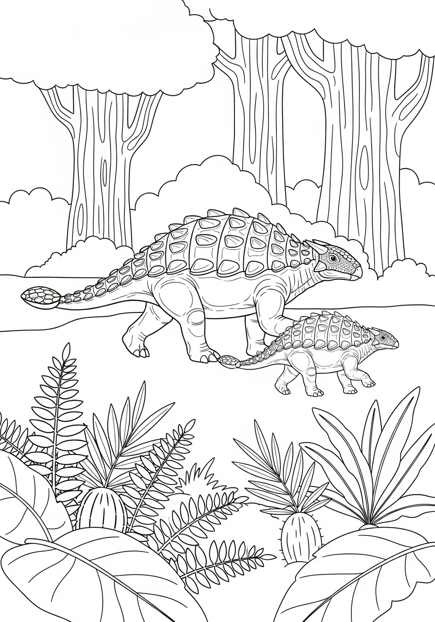 Ankylosaurus 11 Ankylosaurus immagini da colorare per bambini