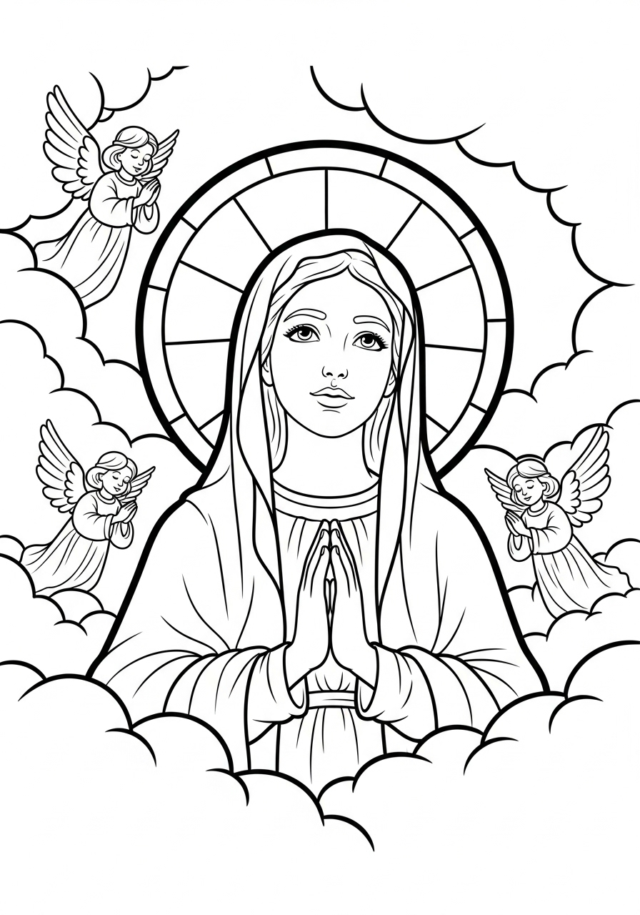 Assunzione di Maria 13 Assunzione di Maria da colorare pdf gratis