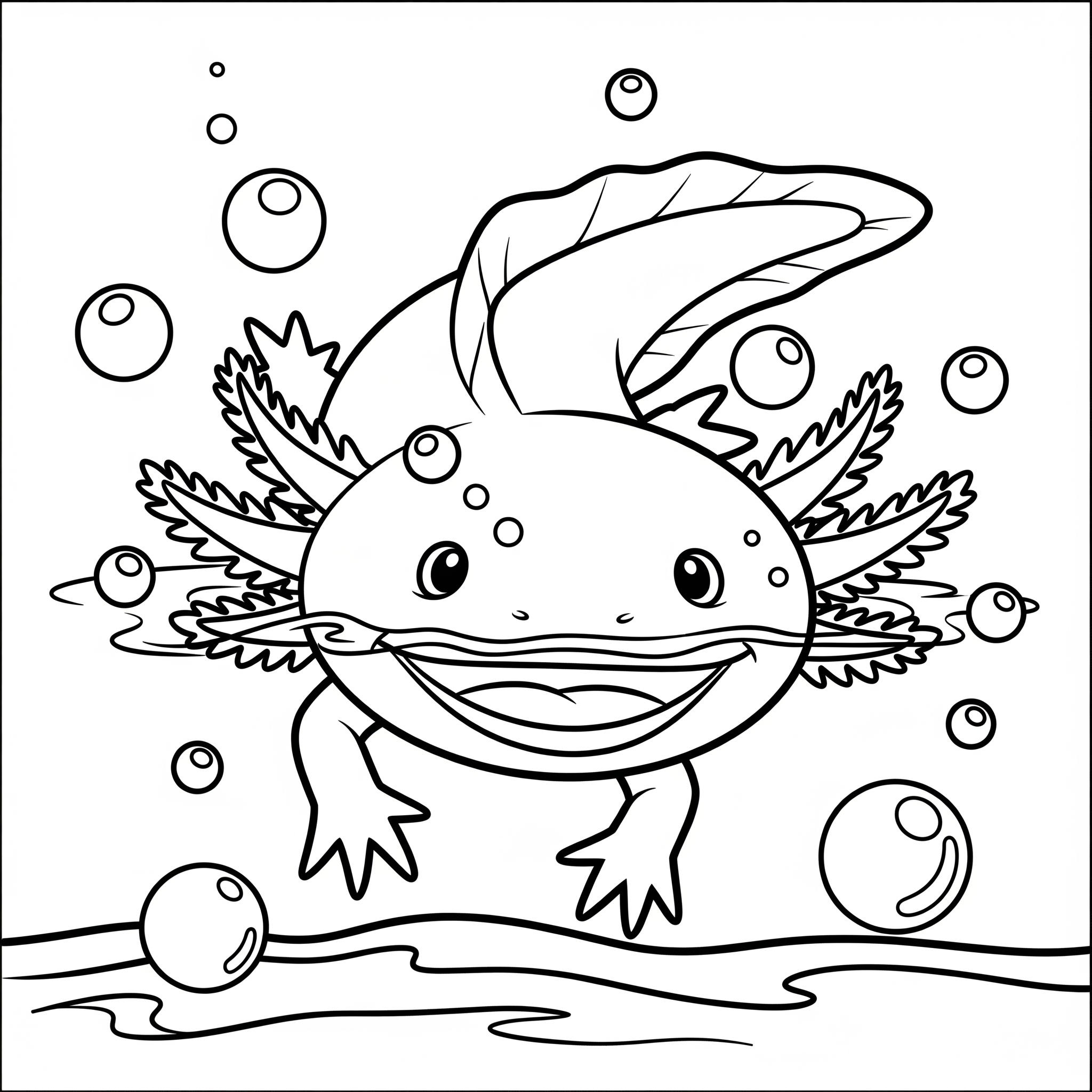 Axolotl 14 da colorare Axolotl disegno facile bambini