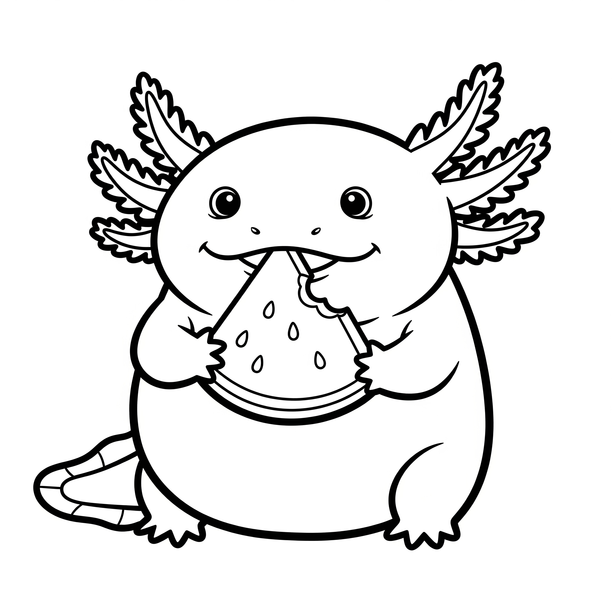 Axolotl 21 disegni facili di Axolotl da colorare 1