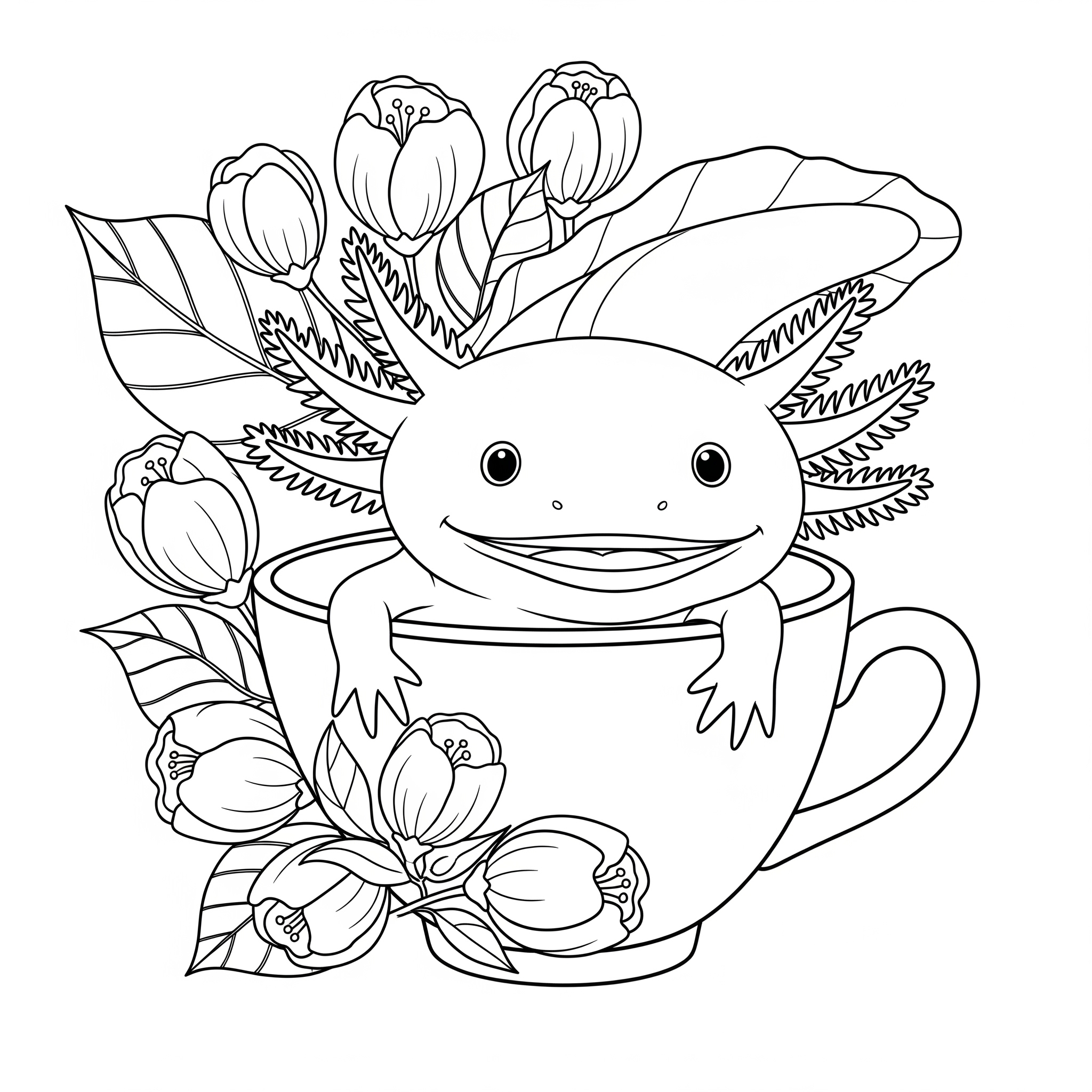 Axolotl 19 Axolotl da colorare facile