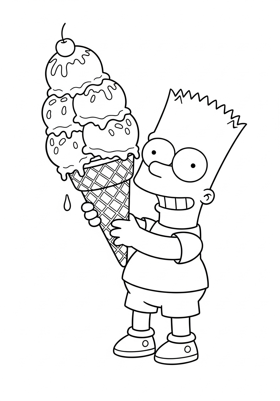 Bart Simpson 8 disegno Bart Simpson da colorare per bambini