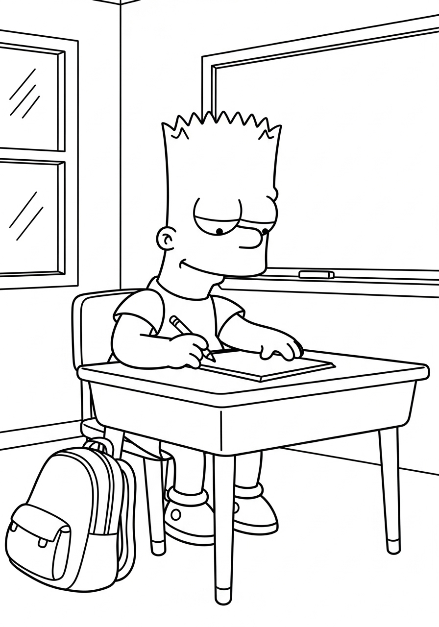Bart Simpson 6 disegni di Bart Simpson da colorare per bambini