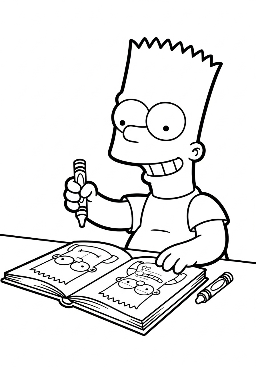Bart Simpson 3 disegni da stampare e colorare Bart Simpson
