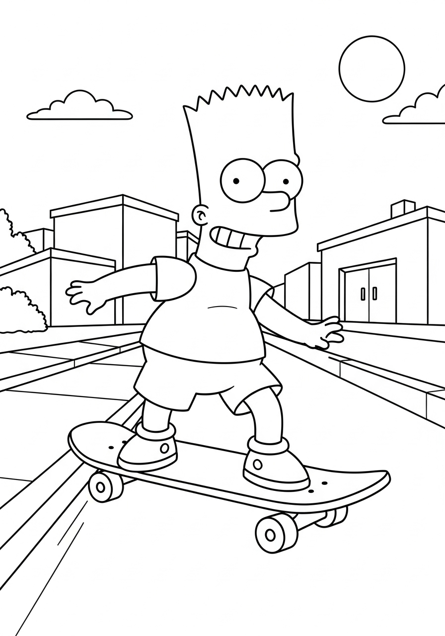 Bart Simpson 21 disegno Bart Simpson da colorare per bambini 1