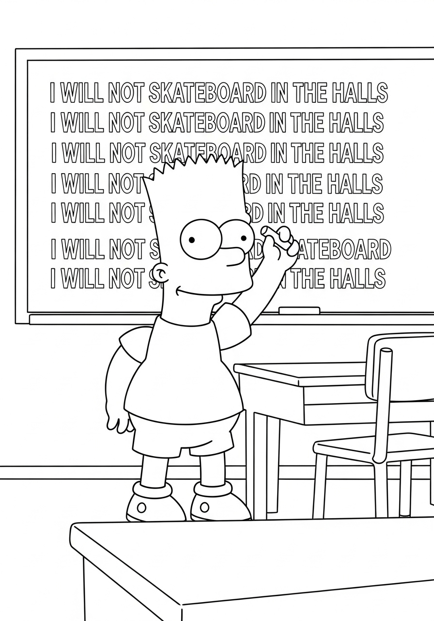 Bart Simpson 20 immagini Bart Simpson da colorare e stampare 1