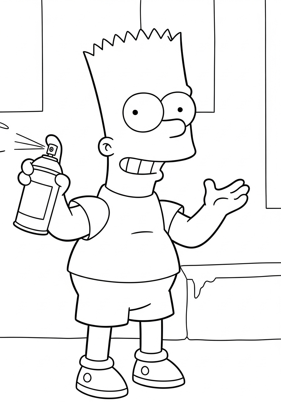 Bart Simpson 18 immagini da colorare di Bart Simpson
