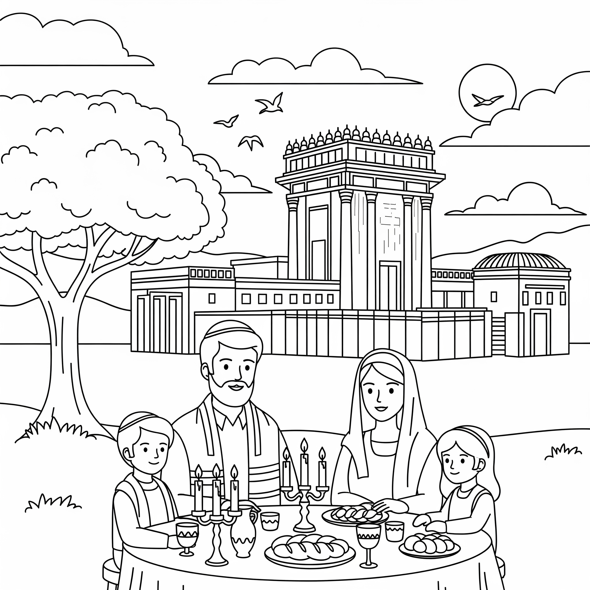 Beis Hamikdash 5 disegni di Beis Hamikdash da colorare per bambini