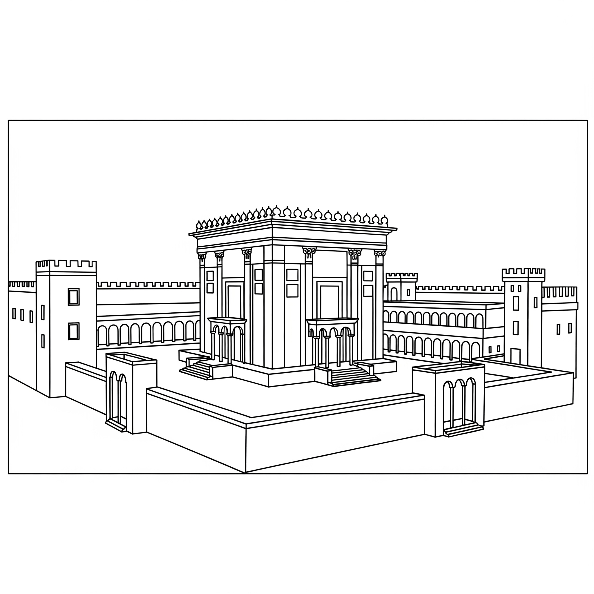 Beis Hamikdash 16 Beis Hamikdash disegno facile da colorare